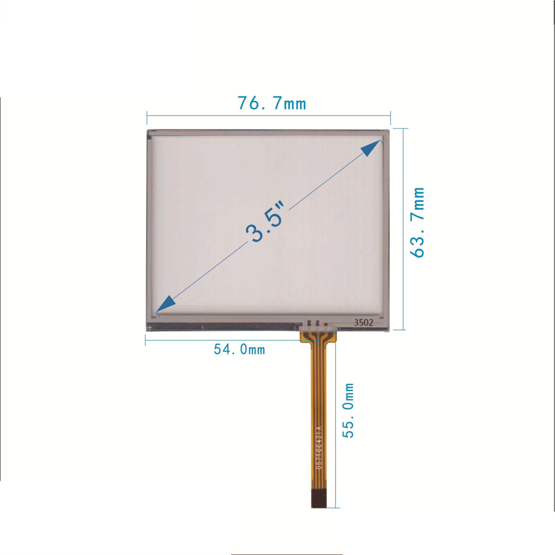 Сенсор резистивный 3.5 дюймов (64x77мм) N01