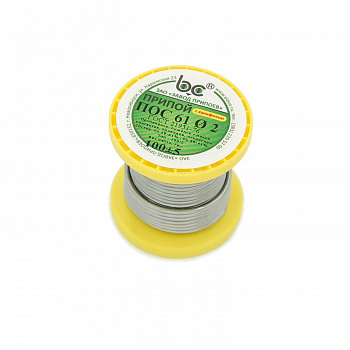 Припой ПОС-61; Ø2,0 мм с канифолью на катушке, 100г